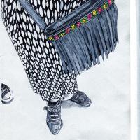 PLONGENT (Bic sur enveloppe, 24 x 33 cm)