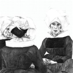 ATTENDENT #3 (composé de 4 dessins de 25 x 25 cm)